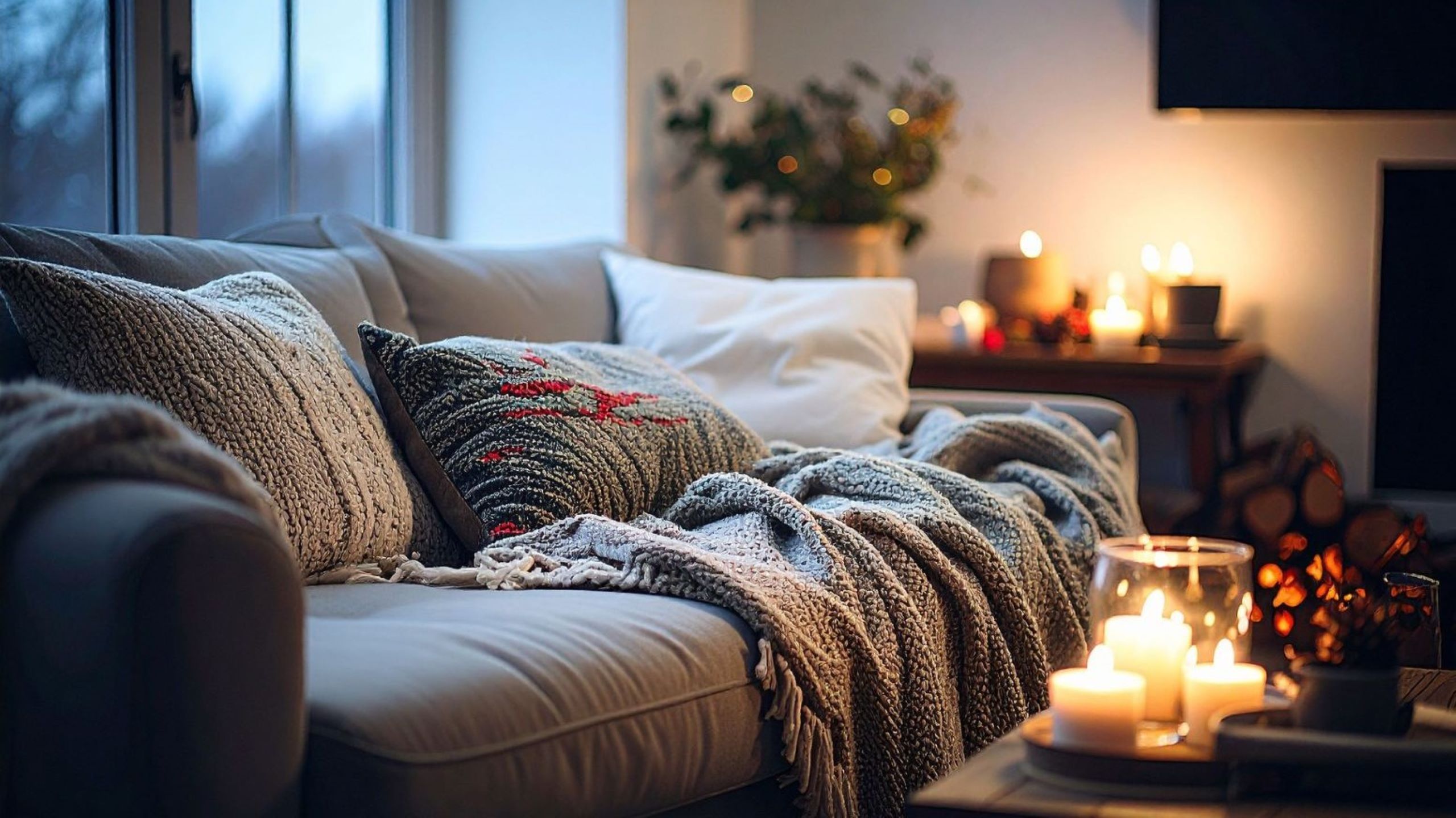 Warm cozy living room with soft lighting and comfortable seating cosy living home comfort warm hygge