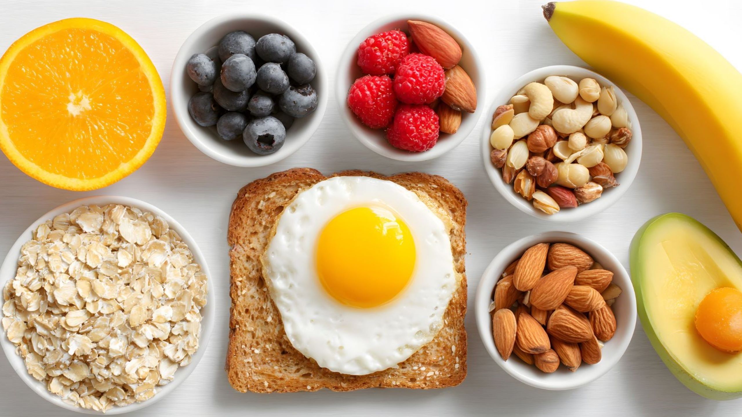 Healthy gluten-free breakfast ingredients with egg toast and fresh fruit gluten-free breakfast healthy recipe nutritious protein