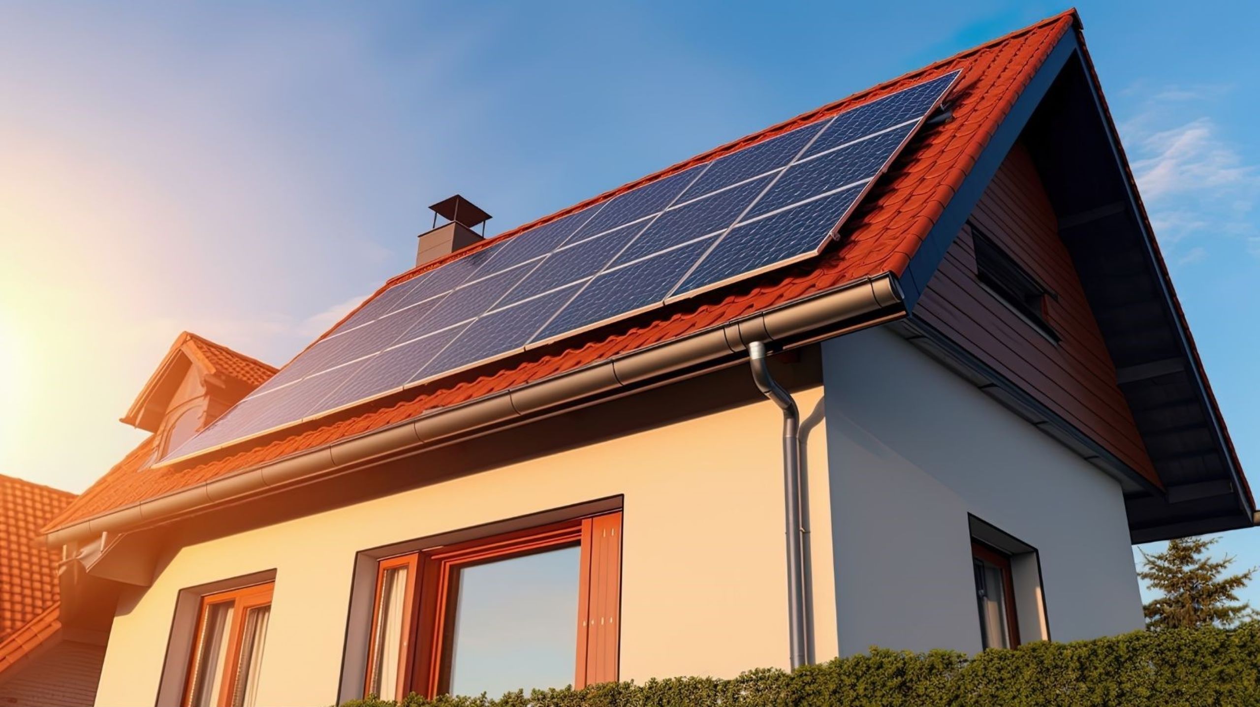 Solar panels installed on Dubai villa rooftop solar power renewable energy DEWA sustainable