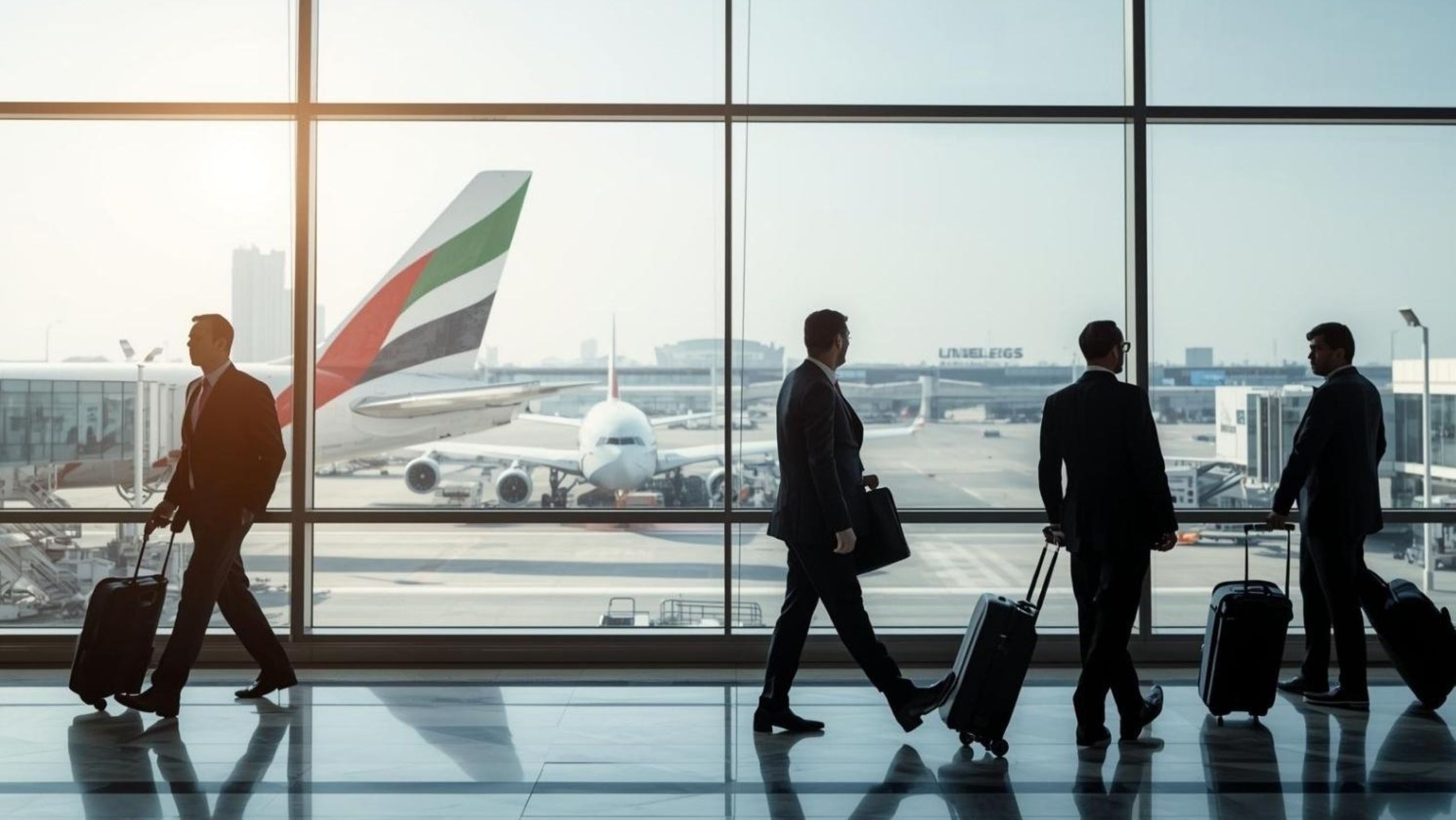 Dubai business travel with corporate travelers at Dubai International Airport for MICE industry