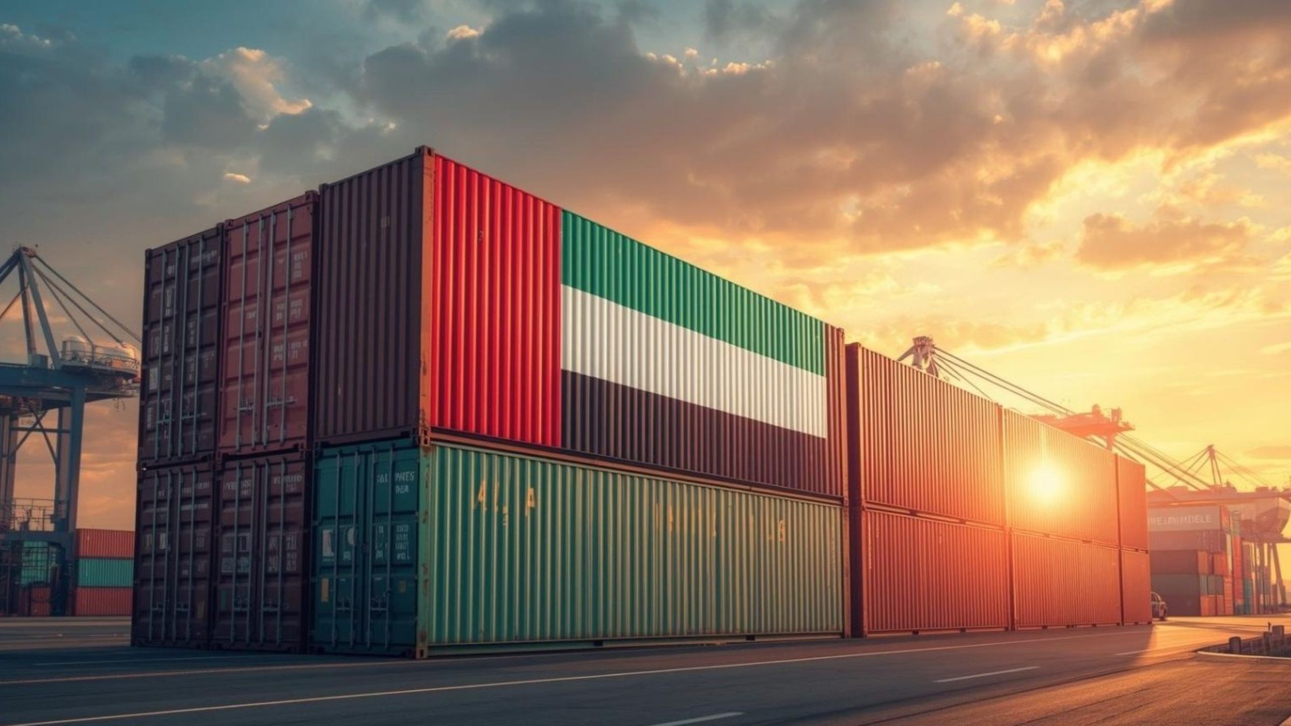 Logistics hub Dubai with Jebel Ali port expansion handling container ships and supply chain operations