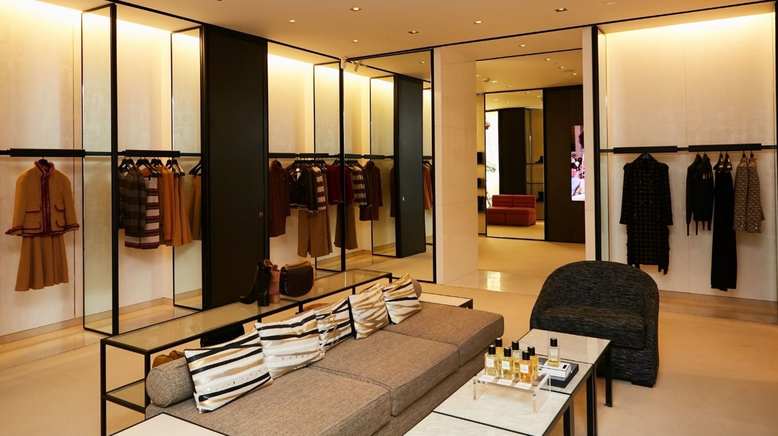 Luxury fashion retail stores in Dubai mall showing high-end brand performance and premium shopping economics