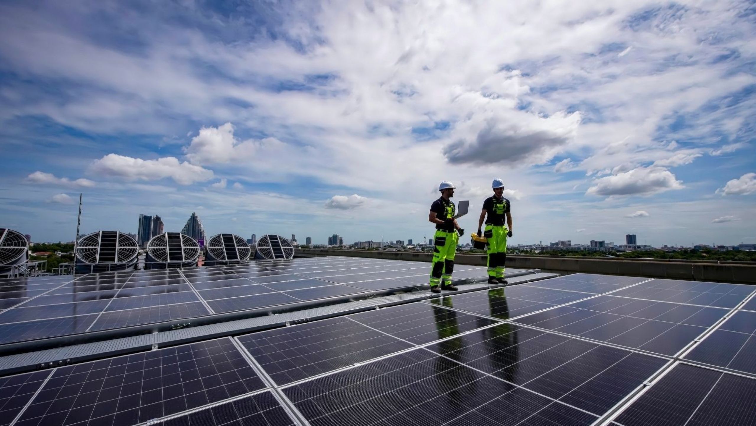 Dubai skyline representing clean and green energy future investment vision