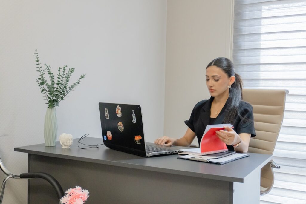 A professional working at a Dubai office, representing the growing Dubai talent scene in technology and finance industries.